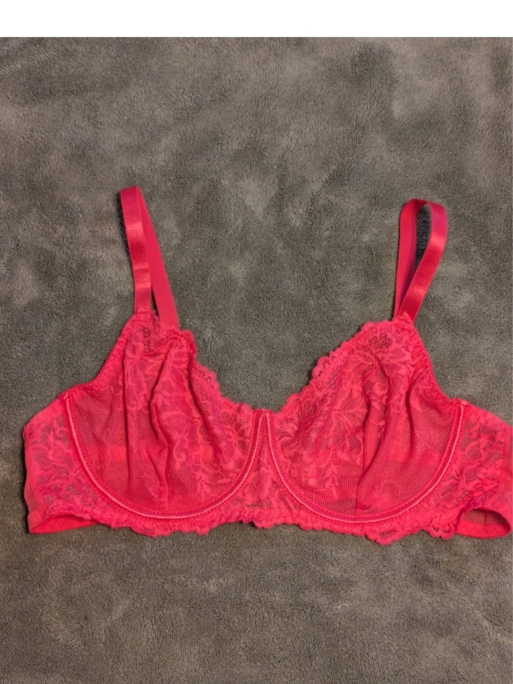 2X CURVE Womens Hot Pink Sexy Underwire Back Closure Balconette Bra (XXL)